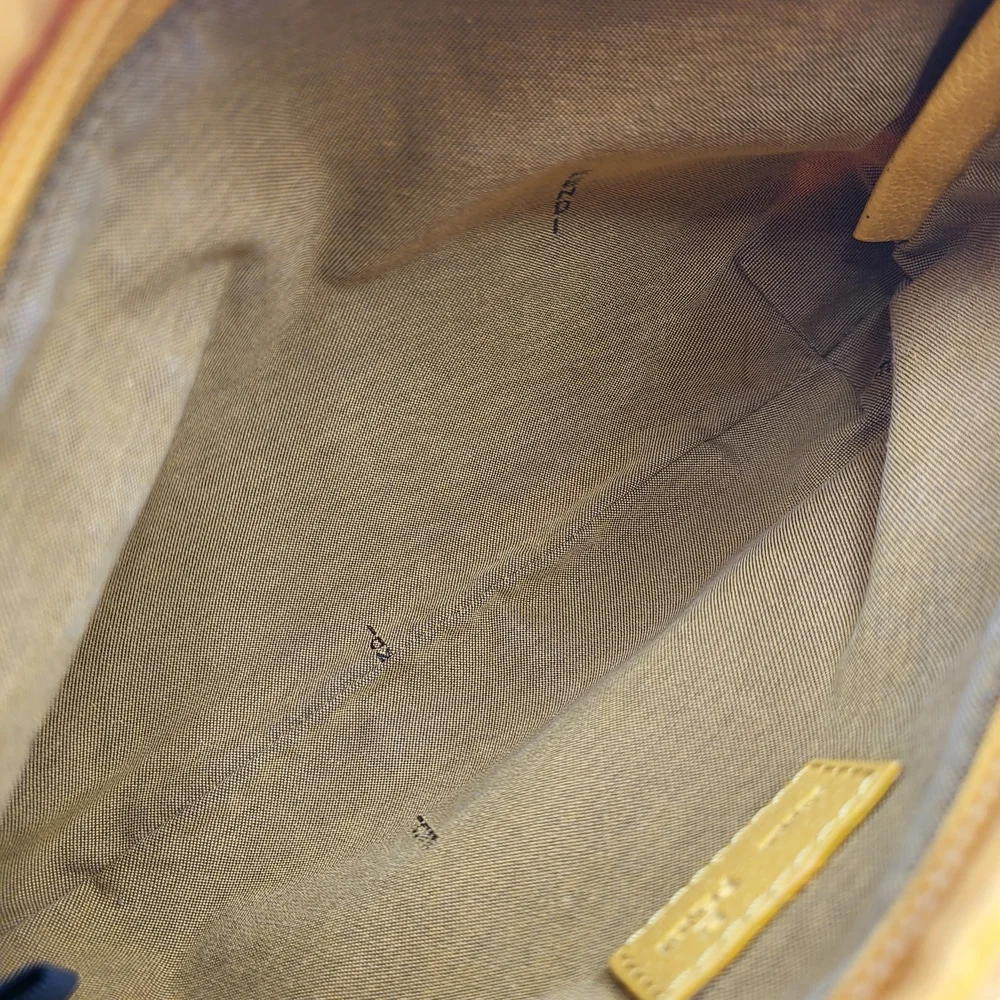 Fendi Yellow Zucca Tessuto palmati Baguette Shoulder Handbag..Authentic w/COA. - Picture 12 of 15